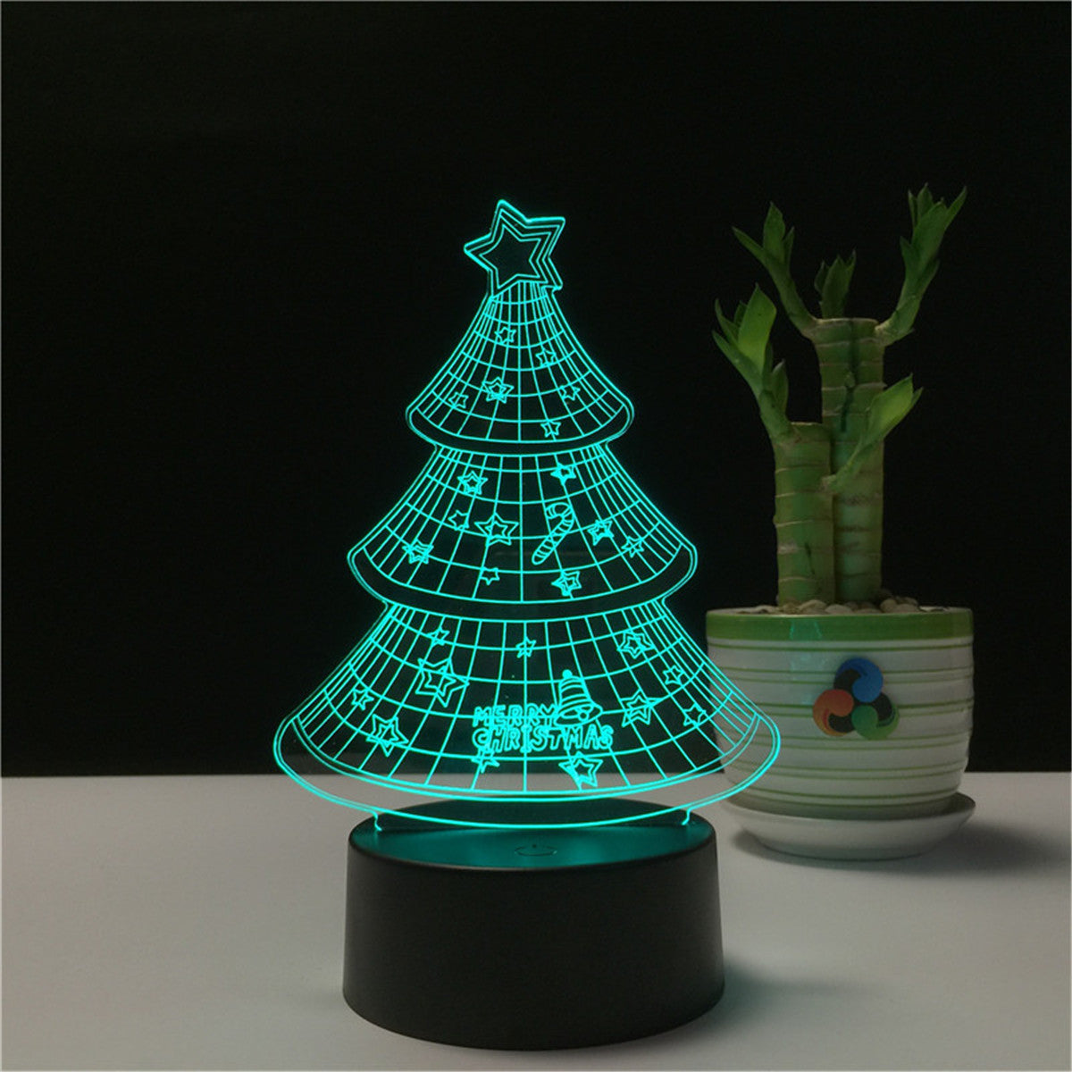 Lampe de Table 3D de Noël – Lumière d’Ambiance Tactile & Colorée