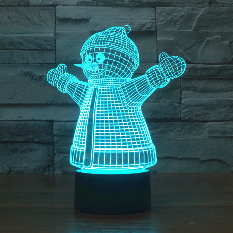 Lampe de Table 3D de Noël – Lumière d’Ambiance Tactile & Colorée