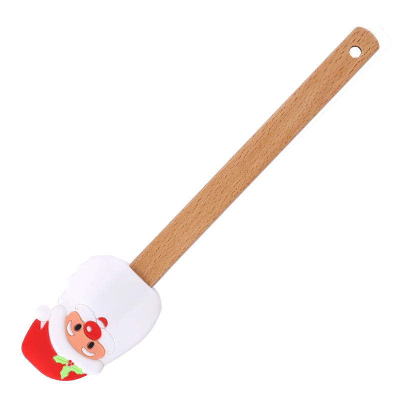 Spatule Crème de Noël en Silicone – Sapin, Père Noël & Bonhomme de Neige 🎁