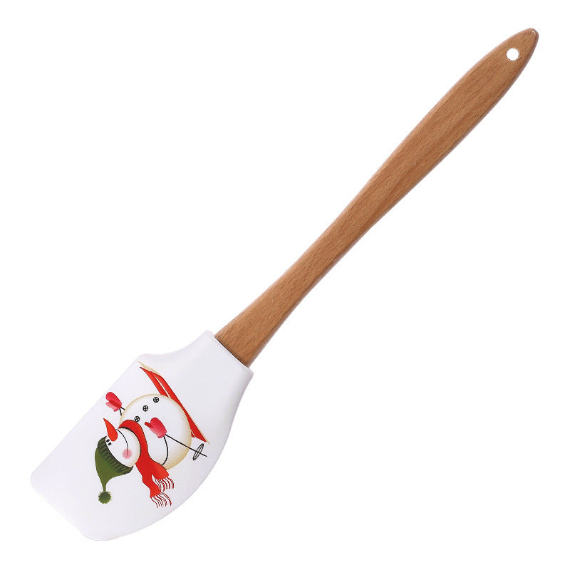 Spatule Crème de Noël en Silicone – Sapin, Père Noël & Bonhomme de Neige 🎁