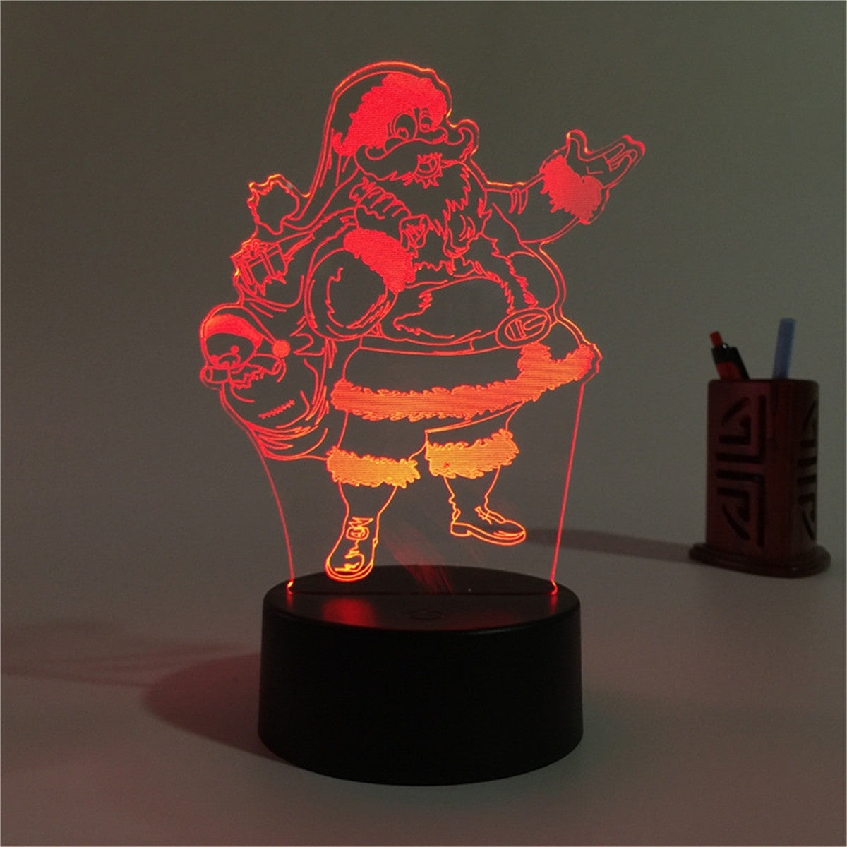 Lampe de Table 3D de Noël – Lumière d’Ambiance Tactile & Colorée