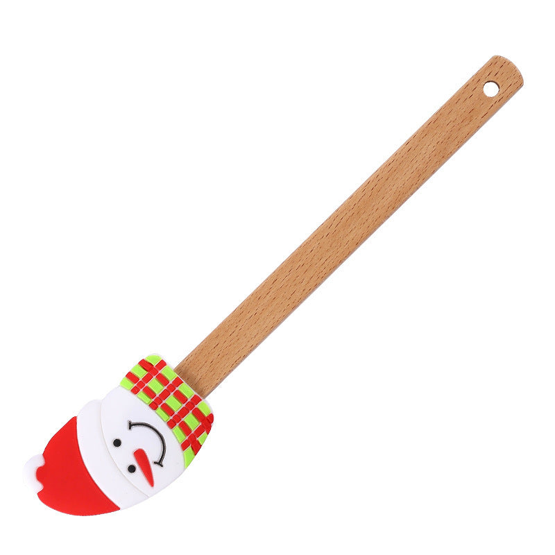 Spatule Crème de Noël en Silicone – Sapin, Père Noël & Bonhomme de Neige 🎁