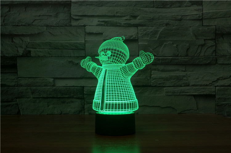 Lampe de Table 3D de Noël – Lumière d’Ambiance Tactile & Colorée