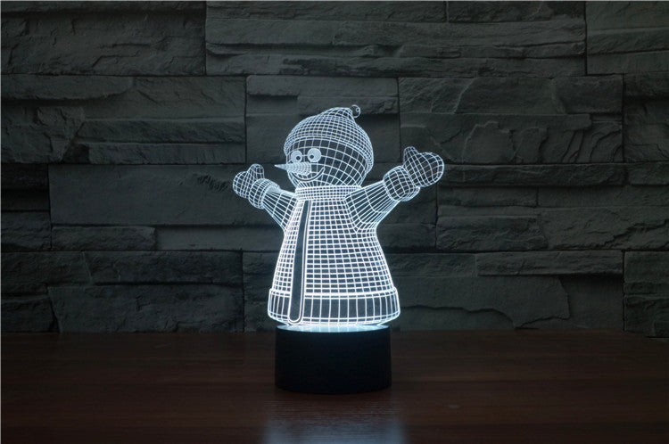 Lampe de Table 3D de Noël – Lumière d’Ambiance Tactile & Colorée