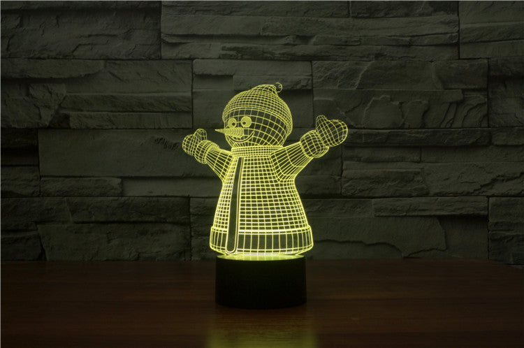 Lampe de Table 3D de Noël – Lumière d’Ambiance Tactile & Colorée