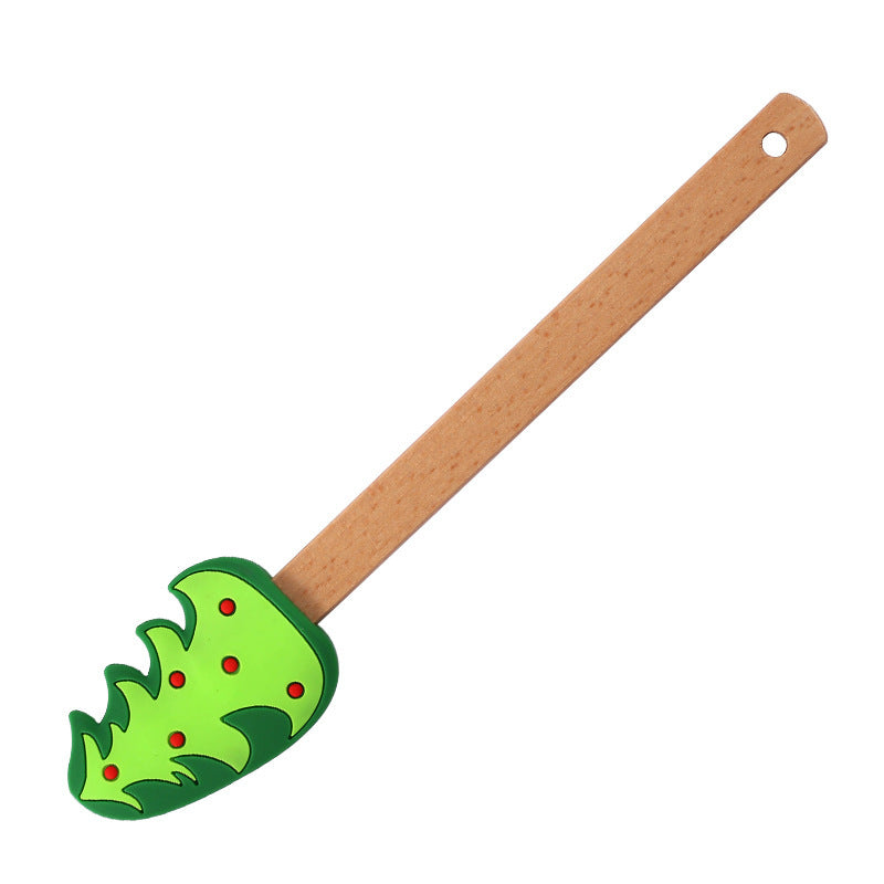 Spatule Crème de Noël en Silicone – Sapin, Père Noël & Bonhomme de Neige 🎁