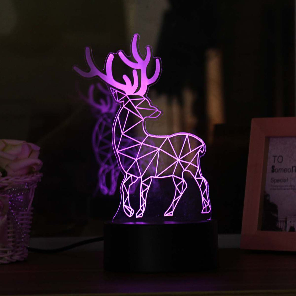 Lampe de Table 3D de Noël – Lumière d’Ambiance Tactile & Colorée