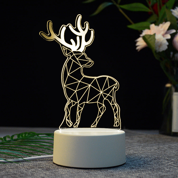 Lampe de Table 3D de Noël – Lumière d’Ambiance Tactile & Colorée