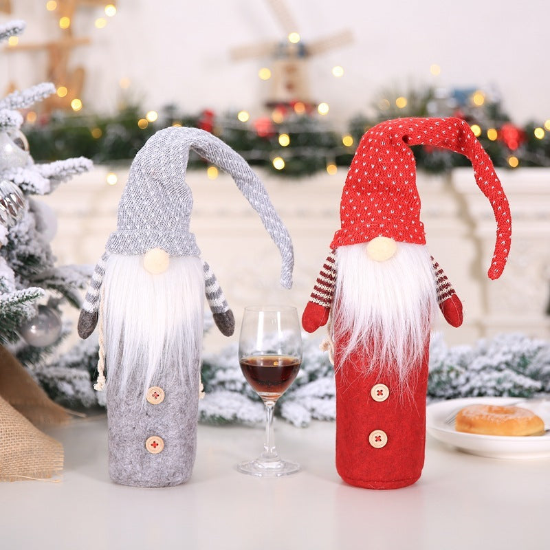 Housse de Bouteille de Vin de Noël – Décoration de Table Festive & Originale 🎄