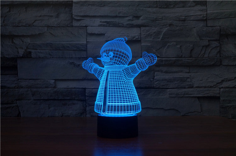 Lampe de Table 3D de Noël – Lumière d’Ambiance Tactile & Colorée