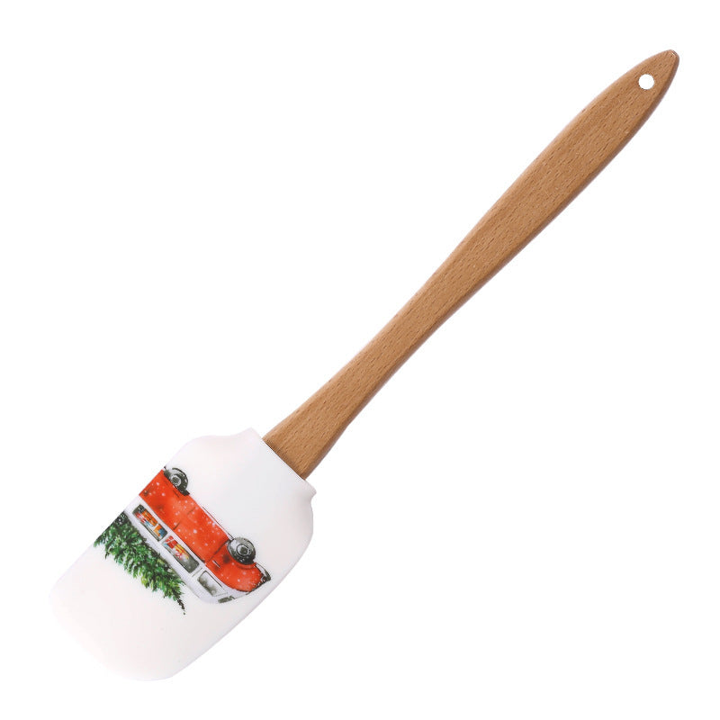 Spatule Crème de Noël en Silicone – Sapin, Père Noël & Bonhomme de Neige 🎁