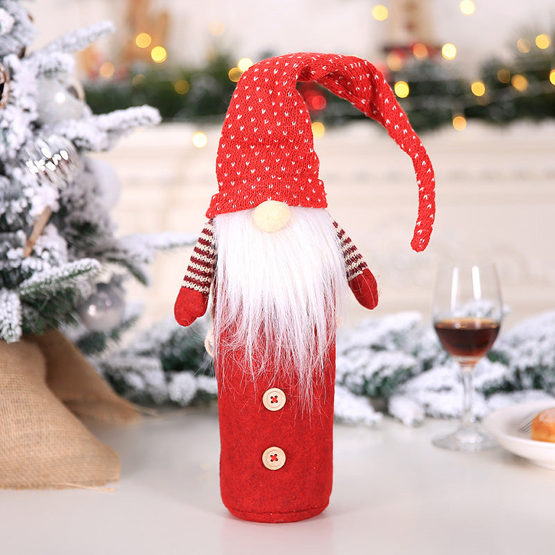 Housse de Bouteille de Vin de Noël – Décoration de Table Festive & Originale 🎄