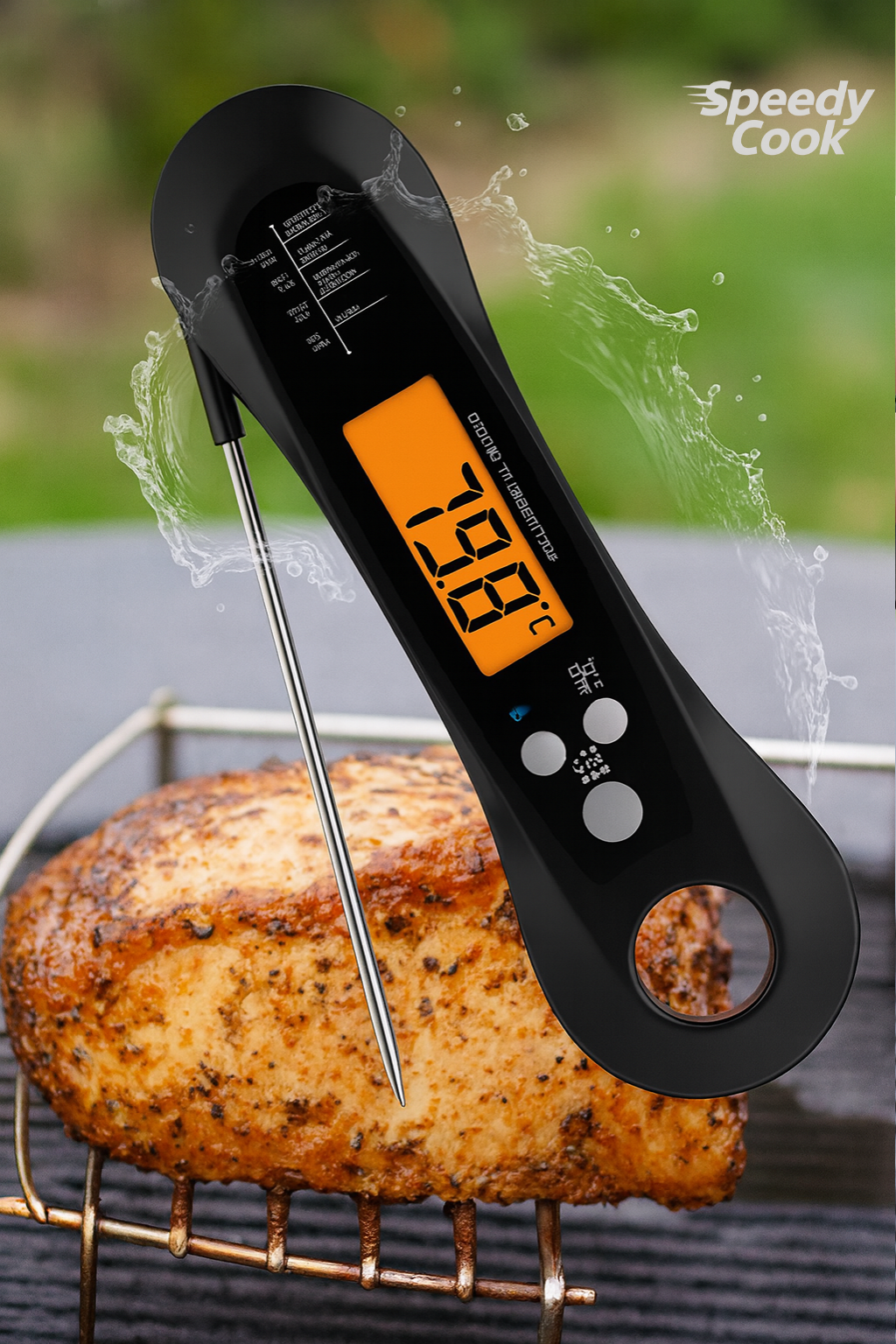 Thermomètre de Cuisine Étanche Pliable Électronique (pour les fans de BBQ)