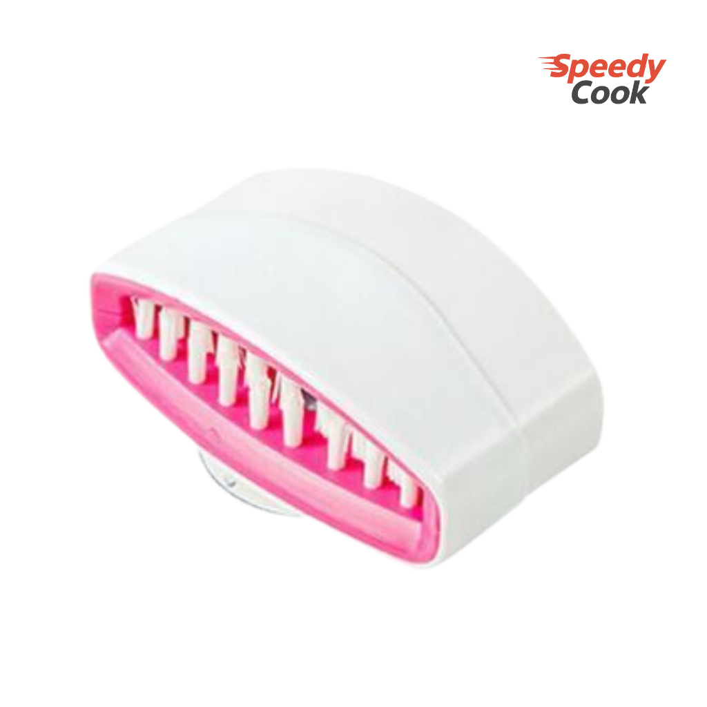 Brosse de nettoyage multifonction avec ventouse – Couteaux, fourchettes, baguettes, fruits & légumes