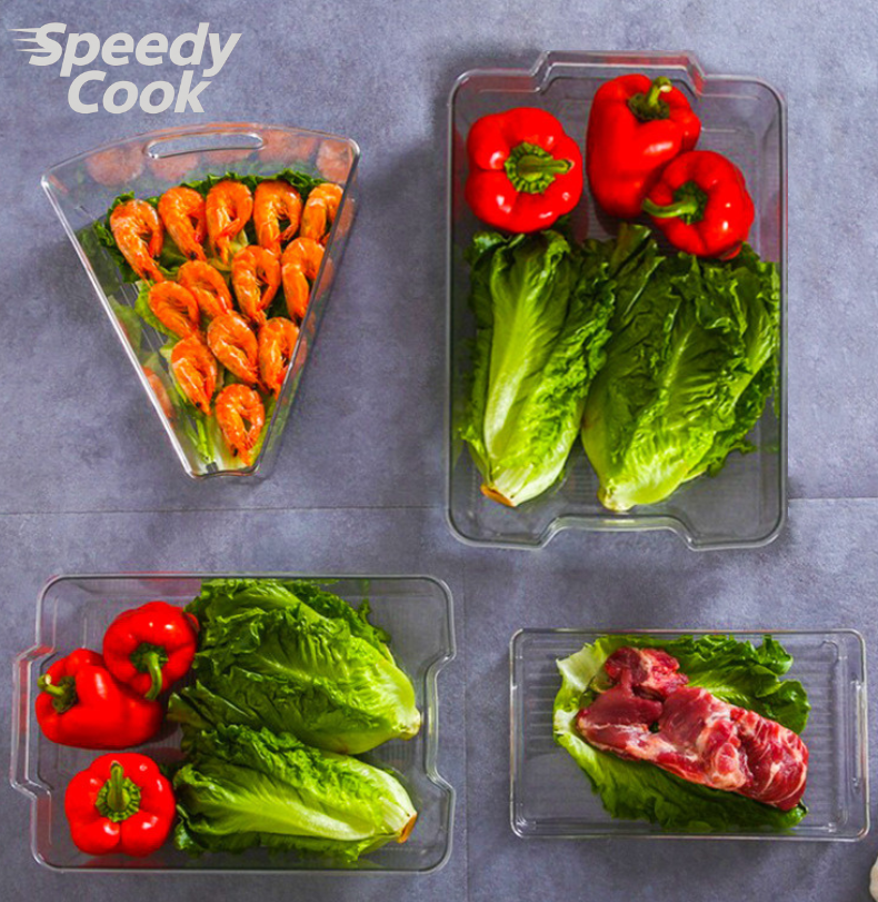 Boîte de rangement transparente pour réfrigérateur et cuisine