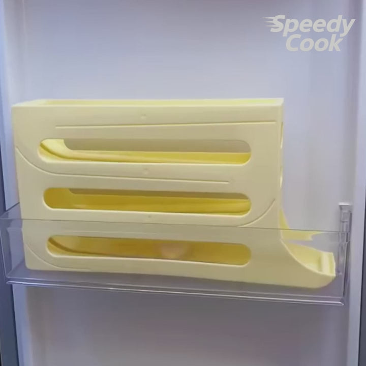 Organisateur à Œufs Automatique 4 Niveaux : Plateau Coulissant pour Porte de Réfrigérateur (Grande Capacité)